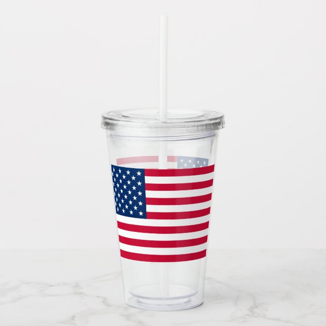 USA Flag Acrylic Tumbler Patriotic Acryltrinkbecher (Vorderseite)