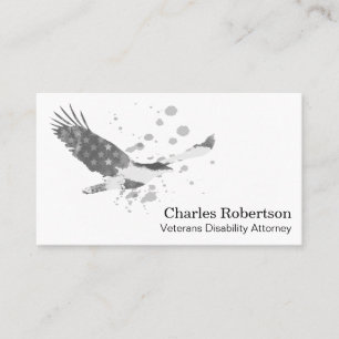 *~* USA Flag Adler American Gray on White Visitenkarte