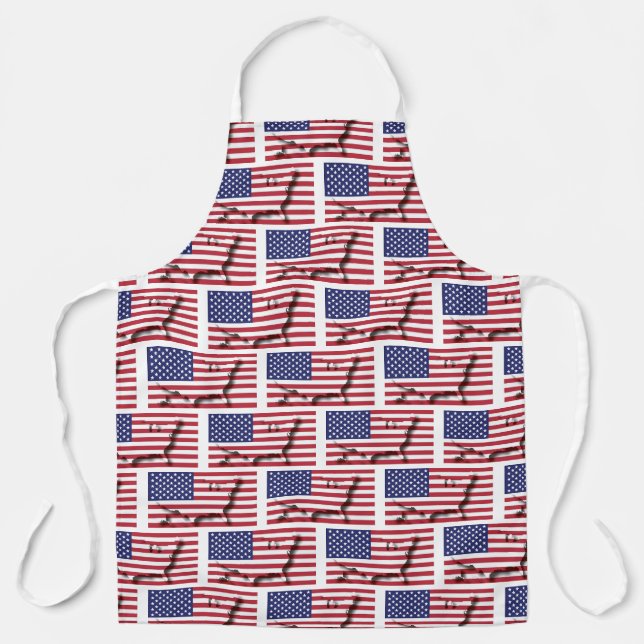 USA FLAG | American Map | Stilvoll Patriotic Schürze (Vorderseite)