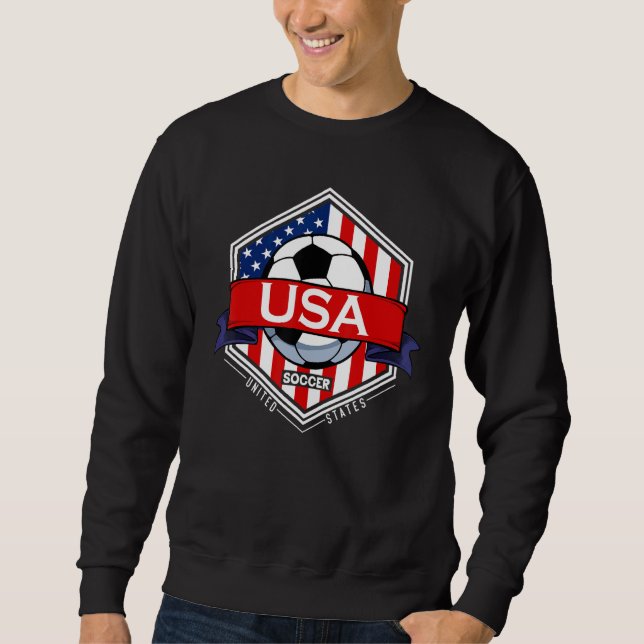 USA Flag American Patriotic Soccer Fan Player Foot Sweatshirt (Vorderseite)