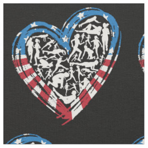 USA Flag American Runner - Running Heart Stoff