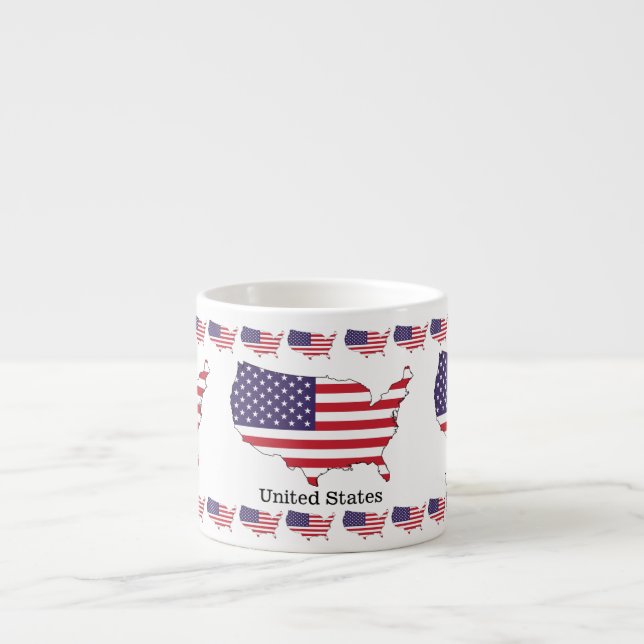 USA Flag and Map Souvenir Design Espressotasse (Vorderseite)