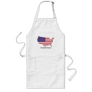 USA Flag and Map Souvenir Design Lange Schürze