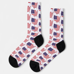 USA Flag and Map Souvenir Design Socken