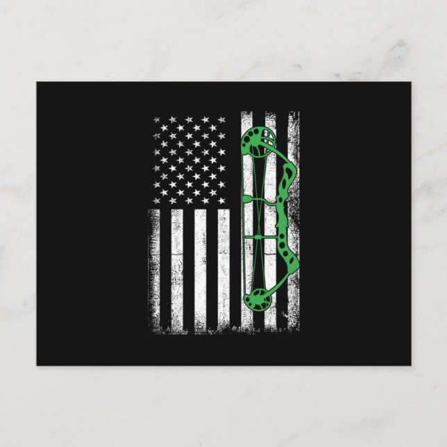 USA Flag Arrow Bow Archery Bowman Shooting Archer Postkarte (Vorderseite)