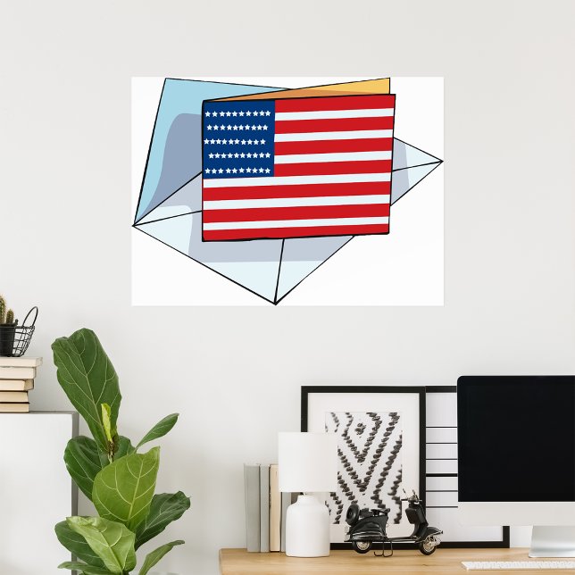 USA-Flag auf Karte Poster (Von Creator hochgeladen)