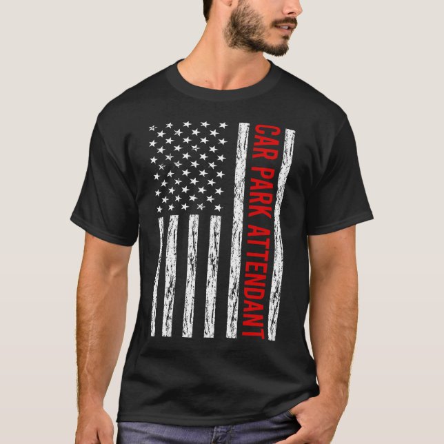 USA Flag - Autopark Attendant T-Shirt (Vorderseite)