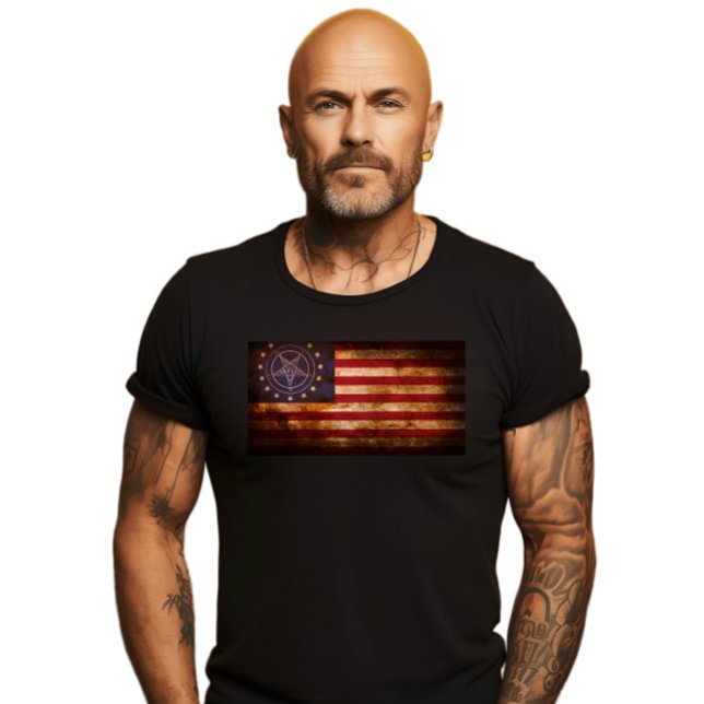 USA Flag Baphomet T - Shirt (Von Creator hochgeladen)
