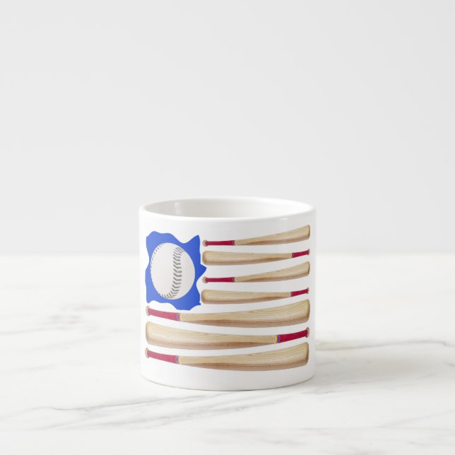 USA Flag Baseball Theme Espressotasse (Vorderseite)