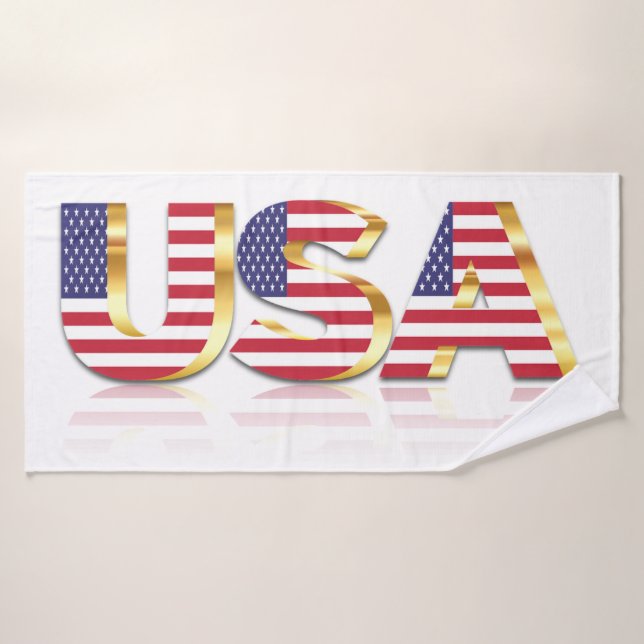 USA Flag Bath Towels Patriotic American Badhandtuch Set (Badehandtuch)