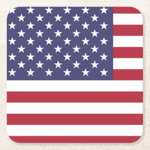USA FLAG Beer mat, Rechteckiger Pappuntersetzer