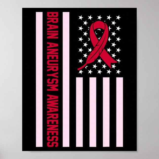 USA Flag Brain Aneurysm Awareness Month Supporter Poster (Vorne)