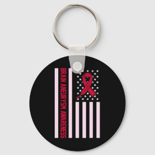 USA Flag Brain Aneurysm Awareness Month Supporter Schlüsselanhänger