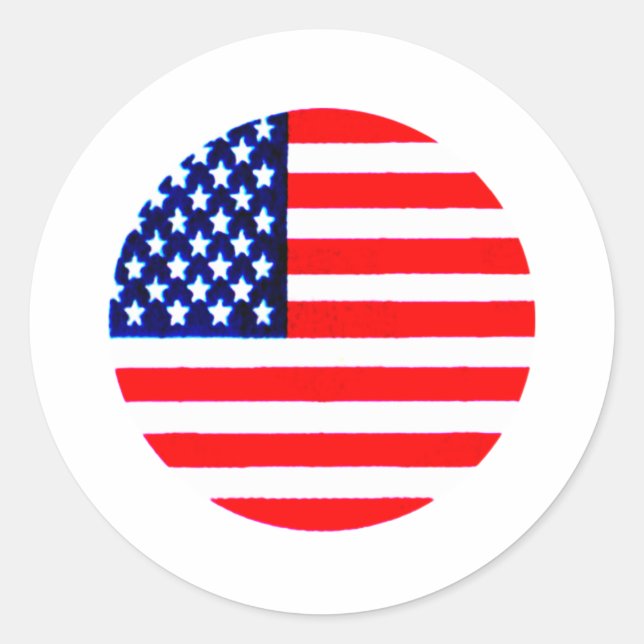 USA Flag Circle Tdhe MUSEUM Zazzle Runder Aufkleber (Vorderseite)
