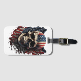 USA Flag Danger Symbol Luggage Tag Gepäckanhänger