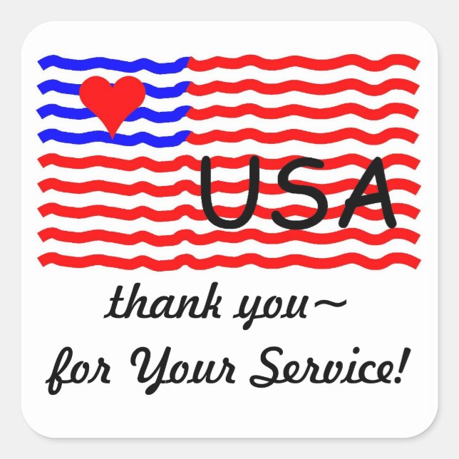 USA FLAG - Danke, LIEBE Aufkleber (Vorderseite)