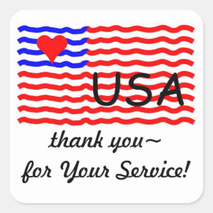USA FLAG - Danke, LIEBE Aufkleber