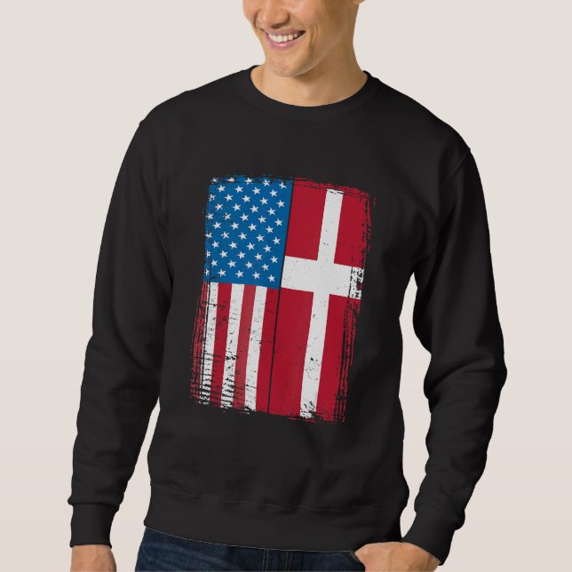 USA Flag Denmark Danish Sweatshirt (Vorderseite)