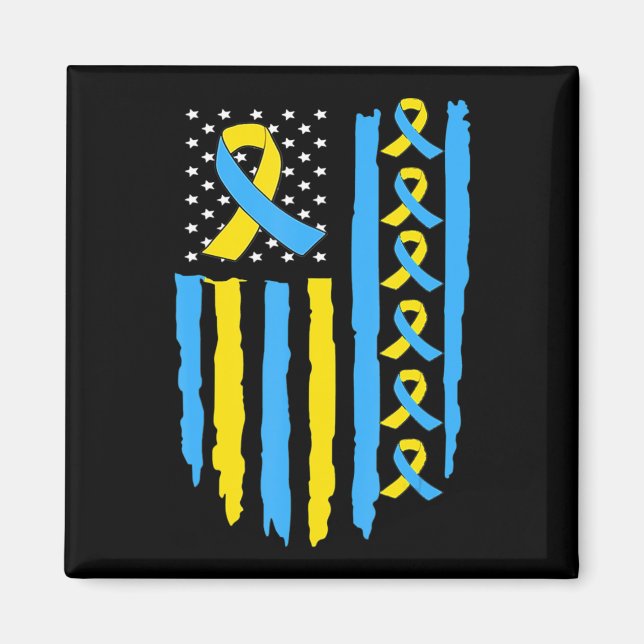 USA Flag Down Syndrome Awareness for men women kid Magnet (Vorne)