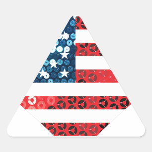 usa Flag Dreieckiger Aufkleber
