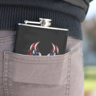 USA Flag Eagle Shield Patriotic Flachmann