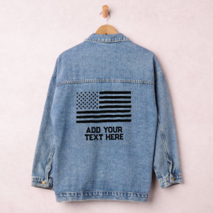 USA Flag Editierbar Personalisierter benutzerdefin Jeansjacke