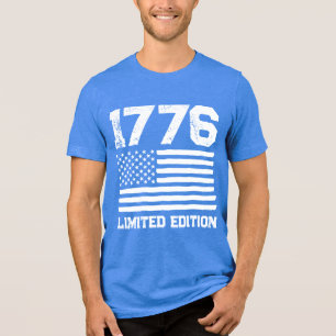 USA Flag Editierbar Personalisierter benutzerdefin Tri-Blend Shirt