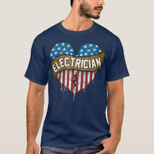 USA Flag Electriciens Femme TShirt Funny Femme