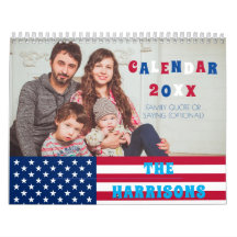 USA Flag & Family Foto Retro