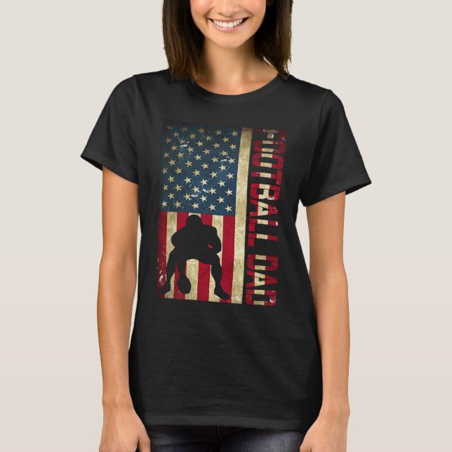 USA Flag Football Vater Pittsburgh Lineman Fathers T-Shirt (Vorderseite)