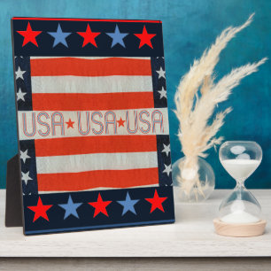 USA Flag Foto Plaque Fotoplatte