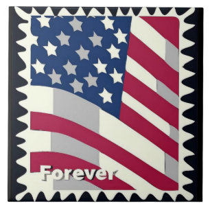 USA FLAG FÜR BRIEFMARKE FLIESE