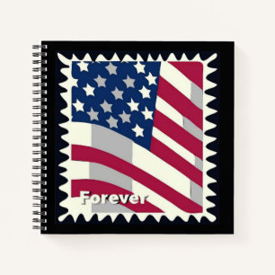 USA FLAG FÜR BRIEFMARKE NOTIZBUCH