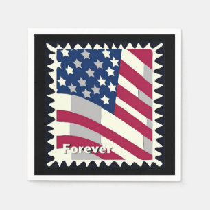 USA FLAG FÜR BRIEFMARKE SERVIETTE