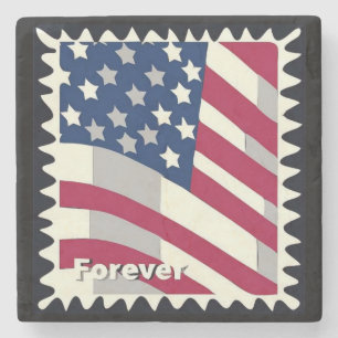 USA FLAG FÜR BRIEFMARKE STEINUNTERSETZER