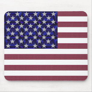USA Flag Gemstone Art Mousepad