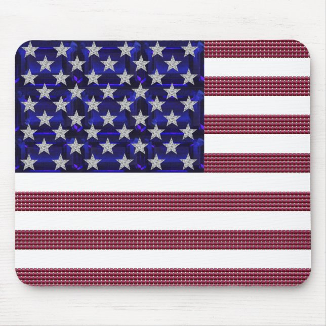 USA Flag Gemstone Art Mousepad (Vorne)
