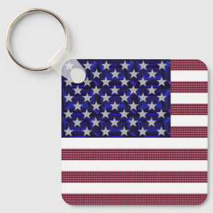 USA Flag Gemstone Art Schlüsselanhänger
