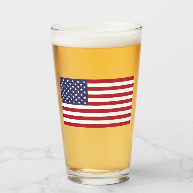 USA Flag Glass Cup Glas (Vorne (Gefüllt))