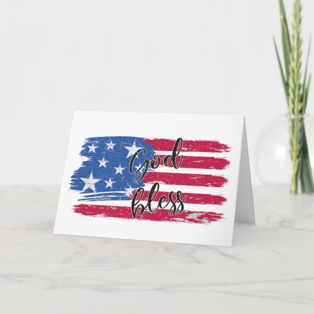 USA Flag God Bless America Lyrics Patriotic Karte (Vorderseite)