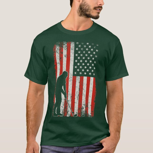 USA Flag Golfer T-Shirt (Vorderseite)