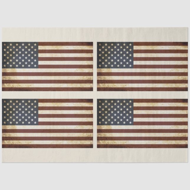 USA Flag Grunge 4 Decoupage Tissue Paper Seidenpapier (Vorderseite)