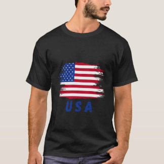 USA Flag Grunge Style Design Independence T-Shirt