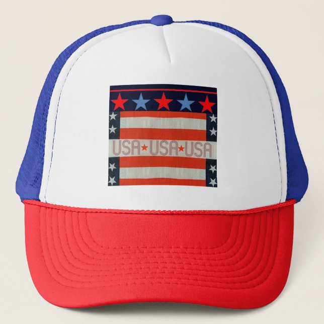 USA Flag Hat Truckerkappe (Vorderseite)