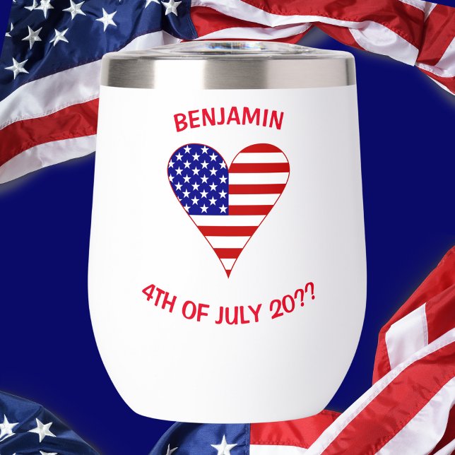 USA Flag Heart Funky Personnalisé (Créateur téléchargé)