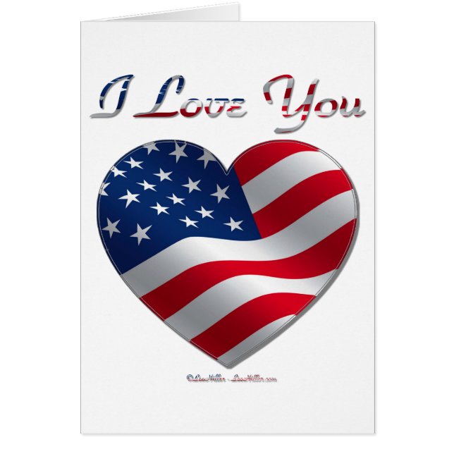 USA Flag Heart Je t'aime (Devant)