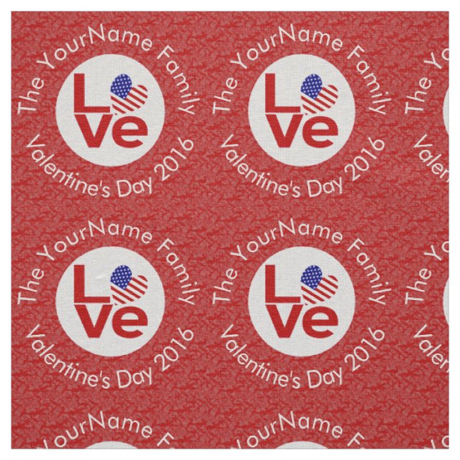 USA Flag Heart Red LIEBE Stoff (Muster)