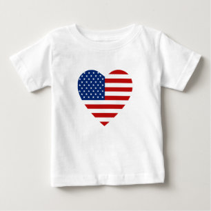 USA Flag Heart T - Shirt