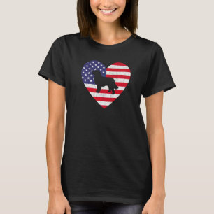 Usa Flag Herz Berner Berg Hund 4. Juli Pa T-Shirt