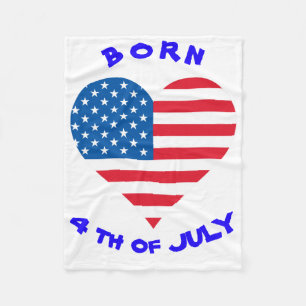 Usa Flag Herz Fleece Blanket